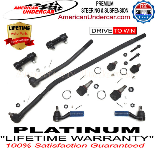 Lifetime Ball Joints Drag Link Tie Rod Steering Kit | 1999-2006 Ford E350 SRW