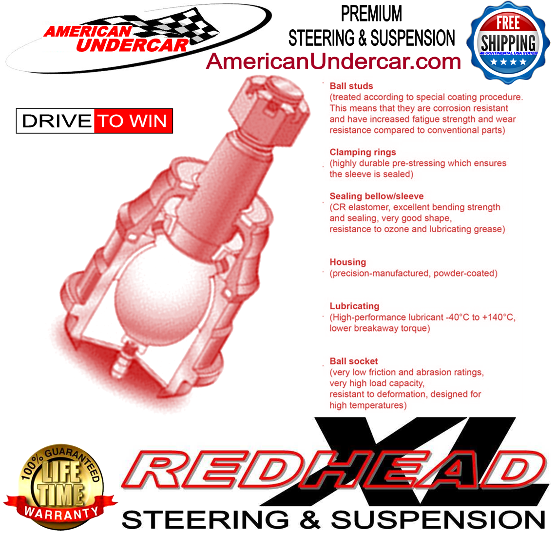 REDHEAD XL Ball Joint Suspension Kit | 2007-2017 Jeep Wrangler 4x4