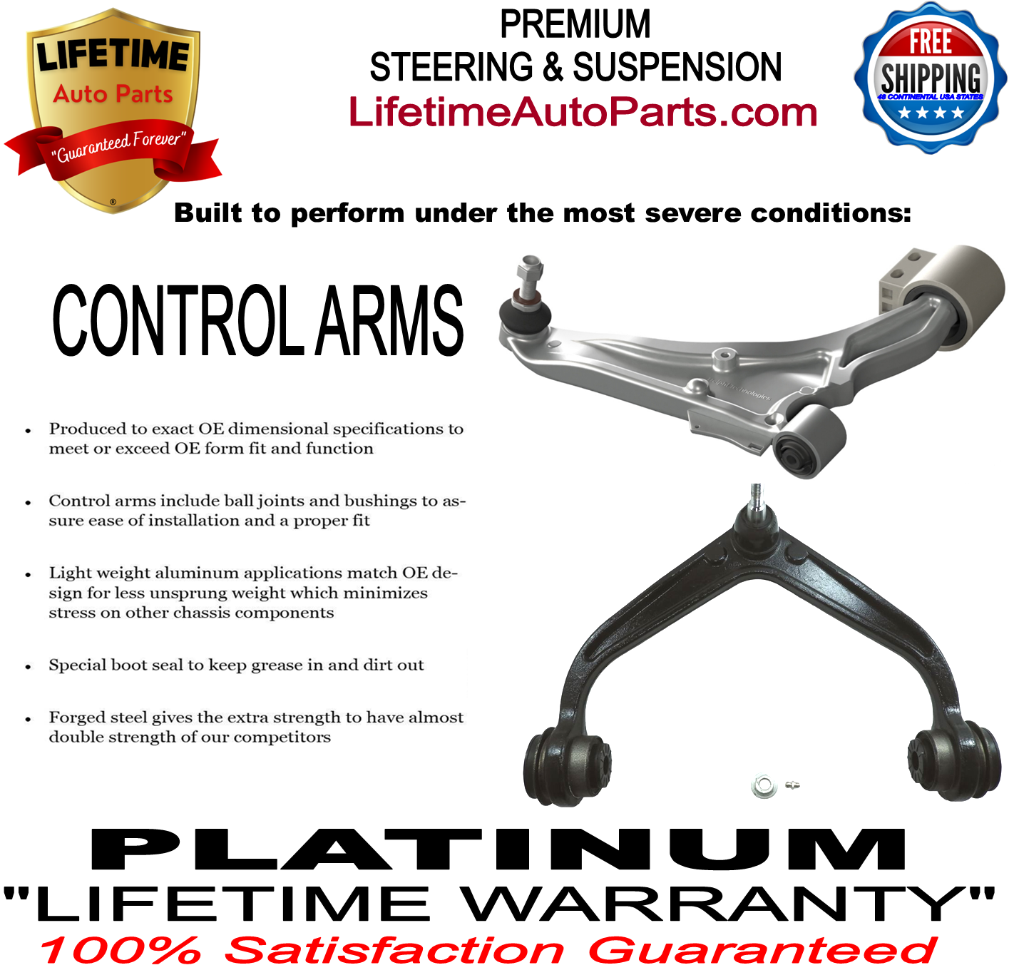 Lifetime Steering Stabilizer Shock | 2011-2024 Ford F250 F350 F450 F550 Super Duty