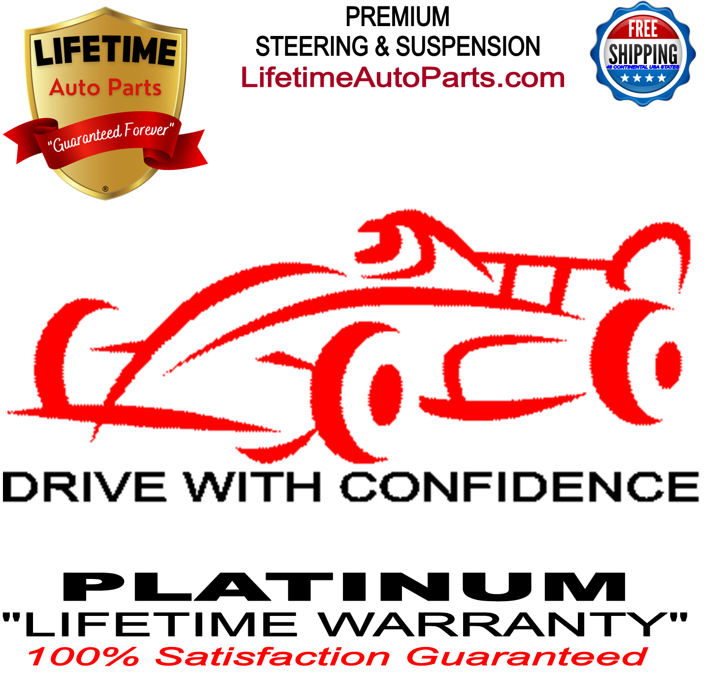 Lifetime Steering Stabilizer Shock | 2011-2024 Ford F250 F350 F450 F550 Super Duty