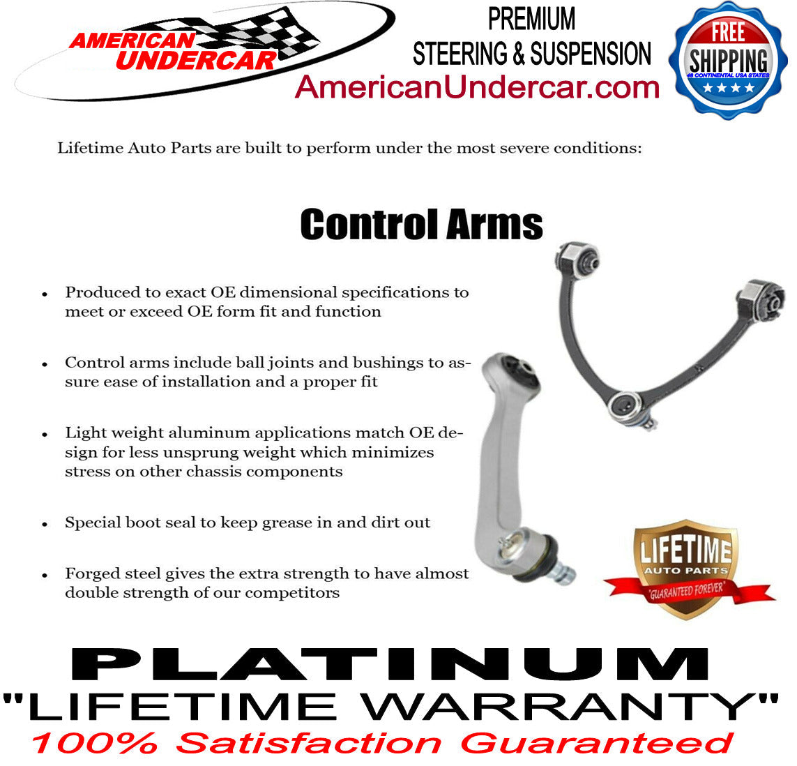Lifetime Control Arm Ball Joint Bushing Kit | 2008-2017 Buick Enclave 2WD, AWD