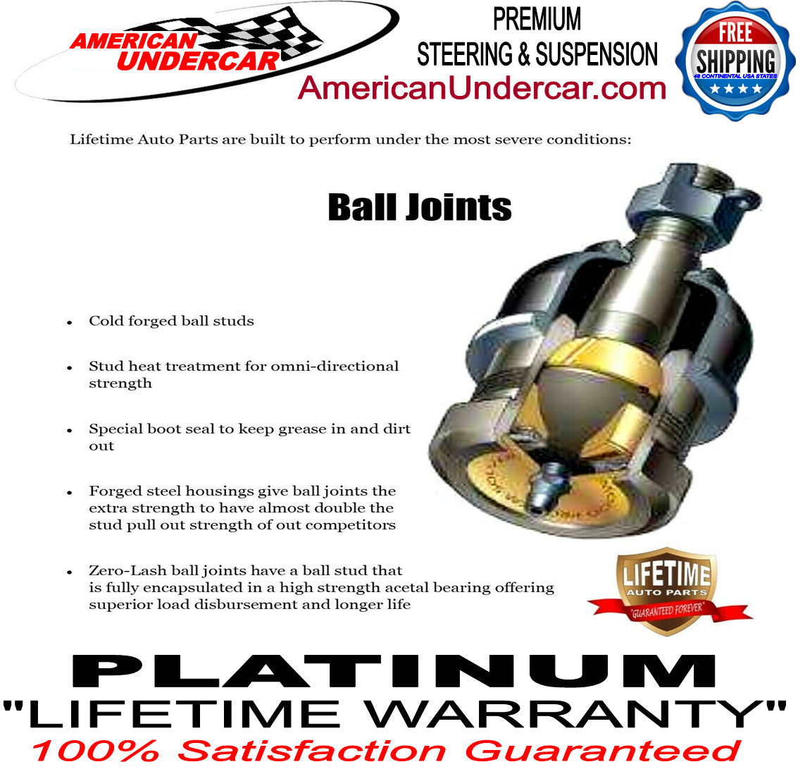 Lifetime Lower Ball Joint Suspension Kit | 2010-2014 Ford Raptor F150 SVT 6.2L