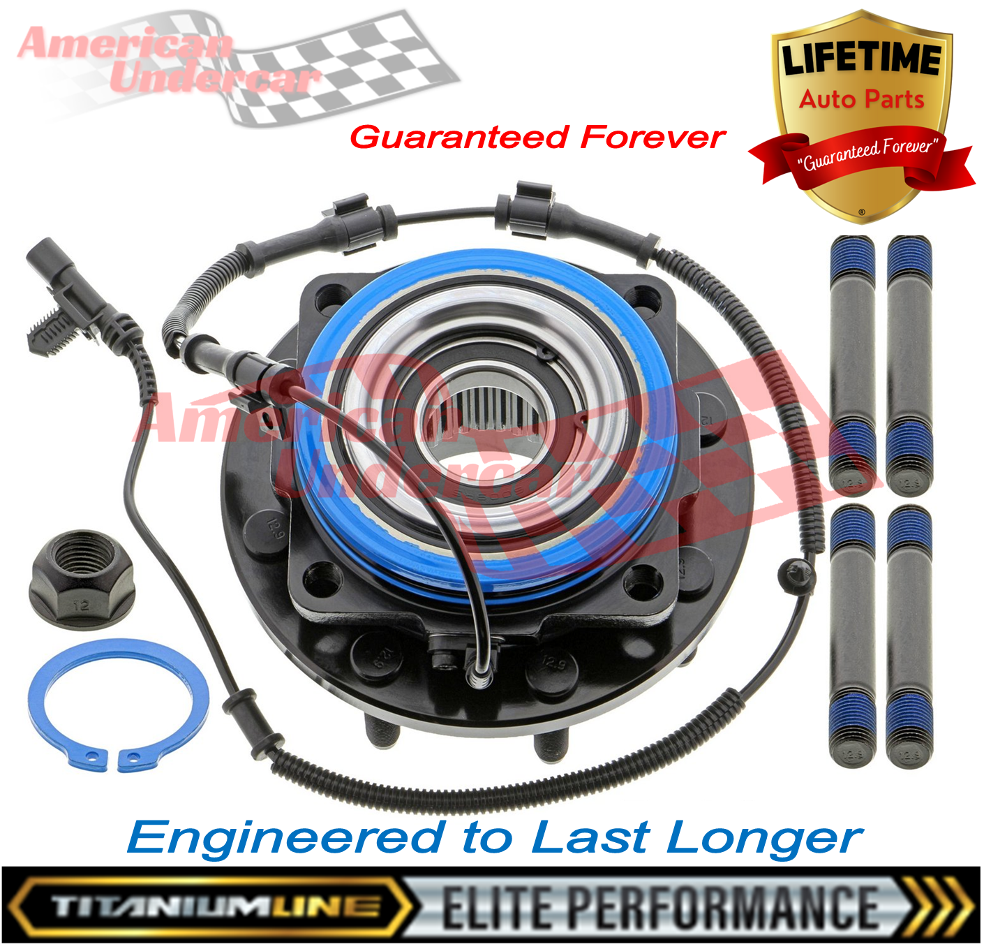 Lifetime Titanium Line Wheel Bearing Hub Assembly | 2011-2016 Ford F250 F350 Super Duty 4x4 (single rear wheel)