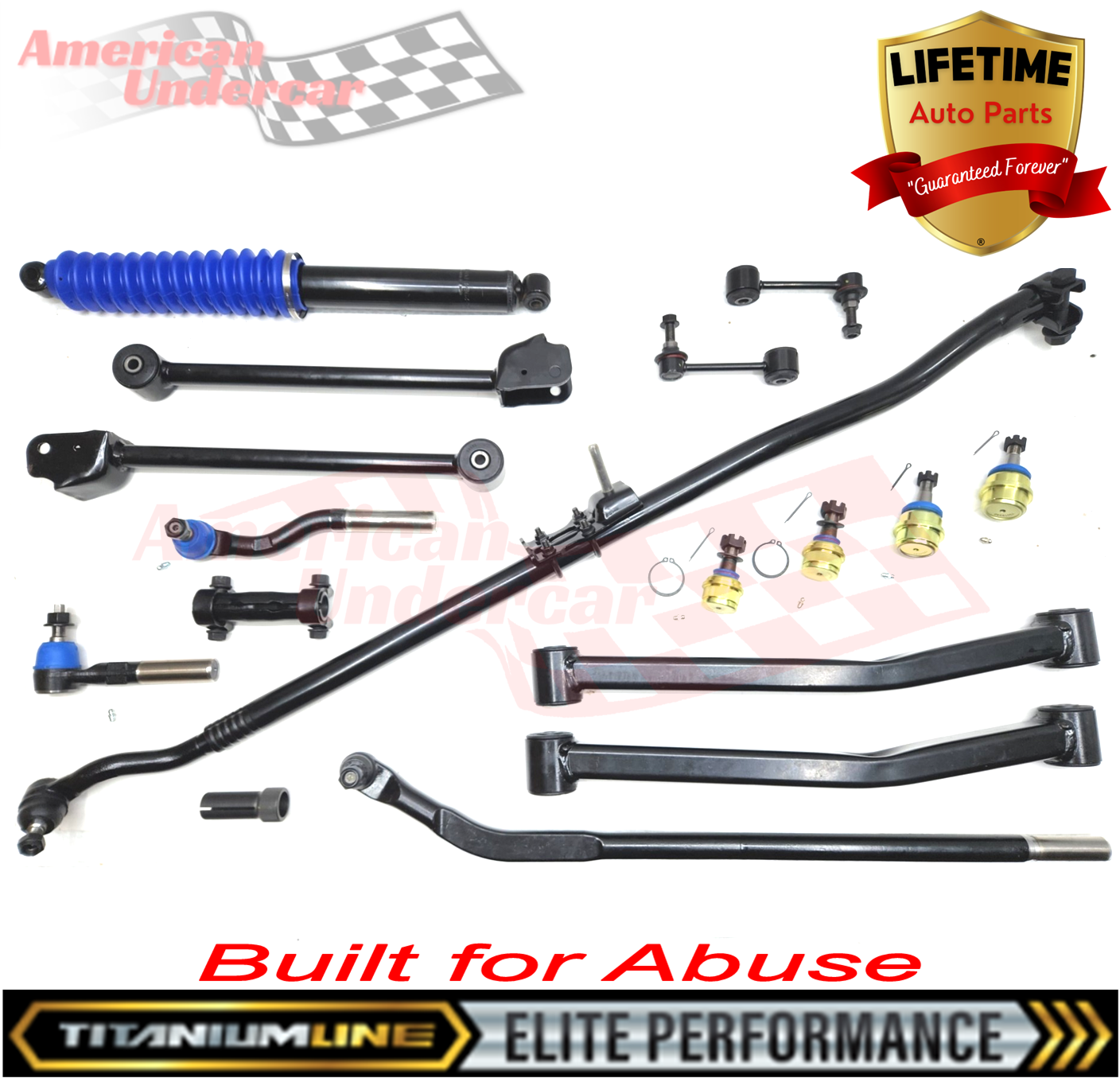Lifetime Titanium Line Steering and Suspension Kit | 2007-2017 Jeep Wrangler 4x4