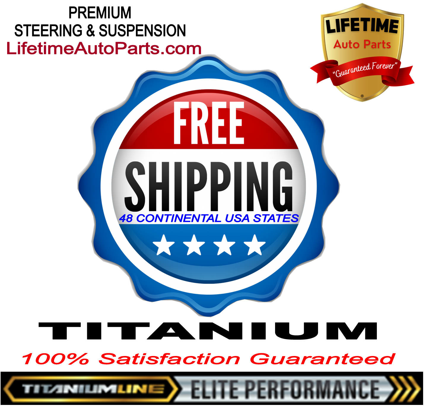 Lifetime Titanium Line Ball Joint Suspension Kit | 1999-2022 Ford E350 Super Duty