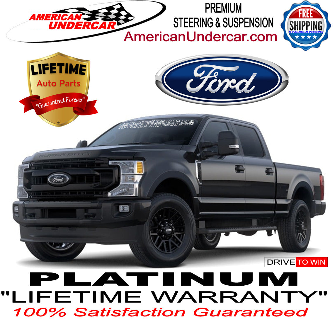 Lifetime Steering and Suspension Kit | 2017-2019 Ford F550 Super Duty 2WD | Wide Frame
