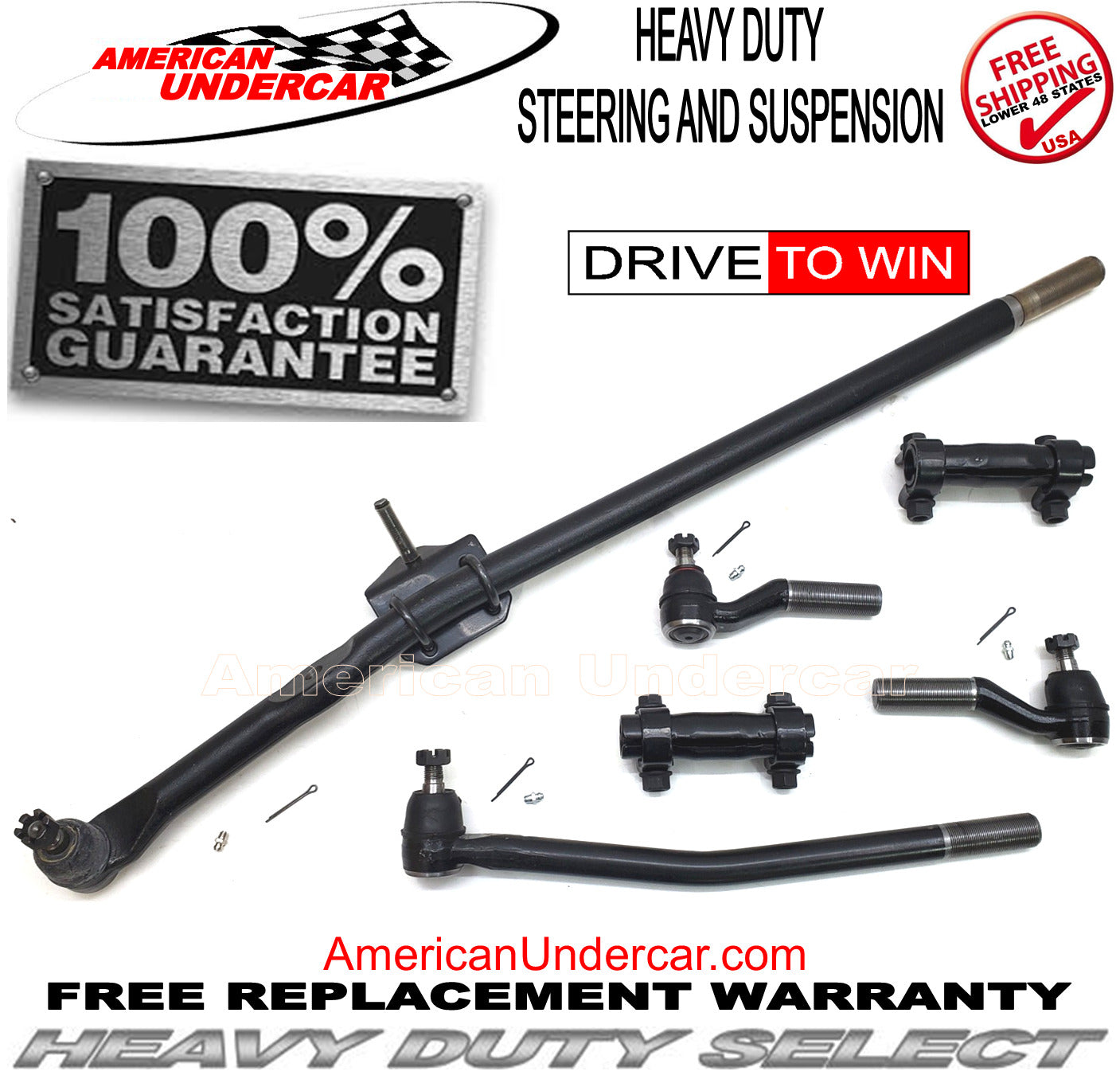 HD Drag Link Tie Rod Sleeve Steering Kit | 1999-2006 Ford E450 DRW