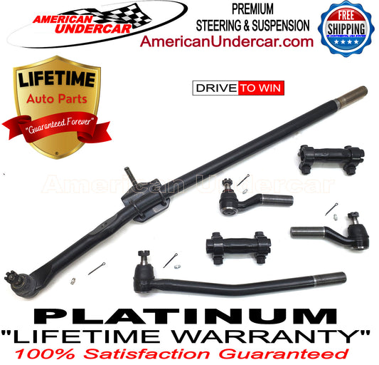 Lifetime Drag Link Tie Rod Sleeve Steering Kit for 1992-2006 Ford E250 DRW