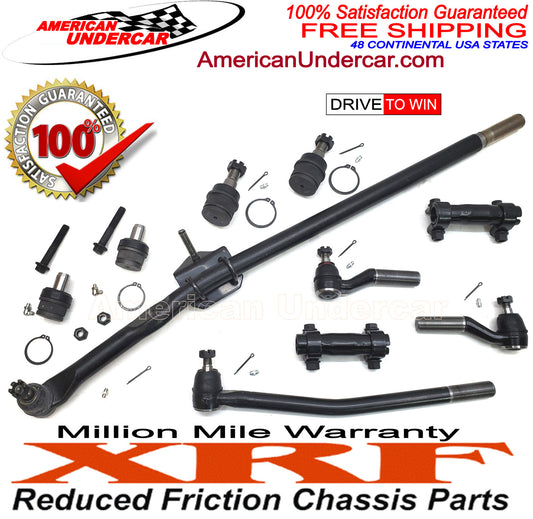 XRF Ball Joints Drag Link Tie Rod Steering Kit | 1996-1999 Ford E450 Super Duty 2WD