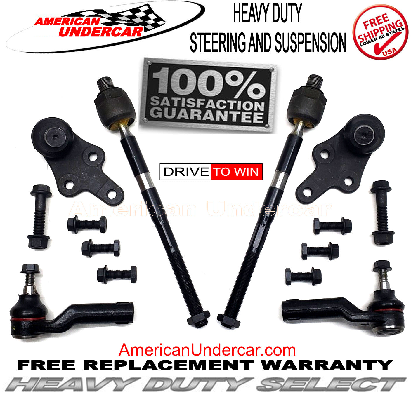 HD Ball Joints Tie Rod Steering Suspension Kit | 2014-2019 Ford Transit Connect 2WD