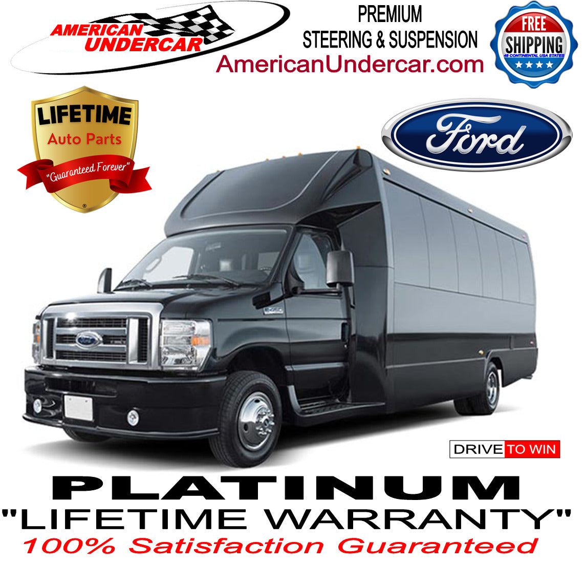 Lifetime Drag Link Tie Rod Sleeve Steering Kit | 2008-2019 Ford E450 Super Duty SRW