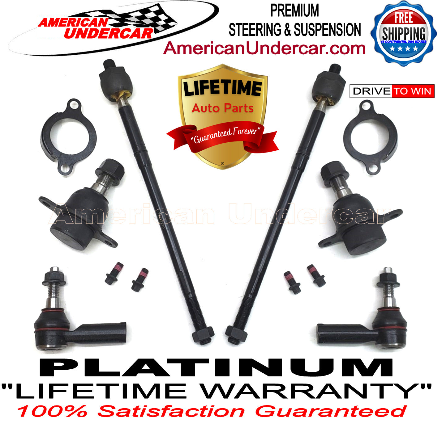 Lifetime Ball Joint Tie Rod Steering Suspension Kit | 2015-2019 Ford Transit 350 2WD